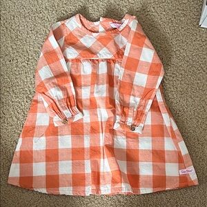 Ruffle Butts Orange and White Checkered Dress